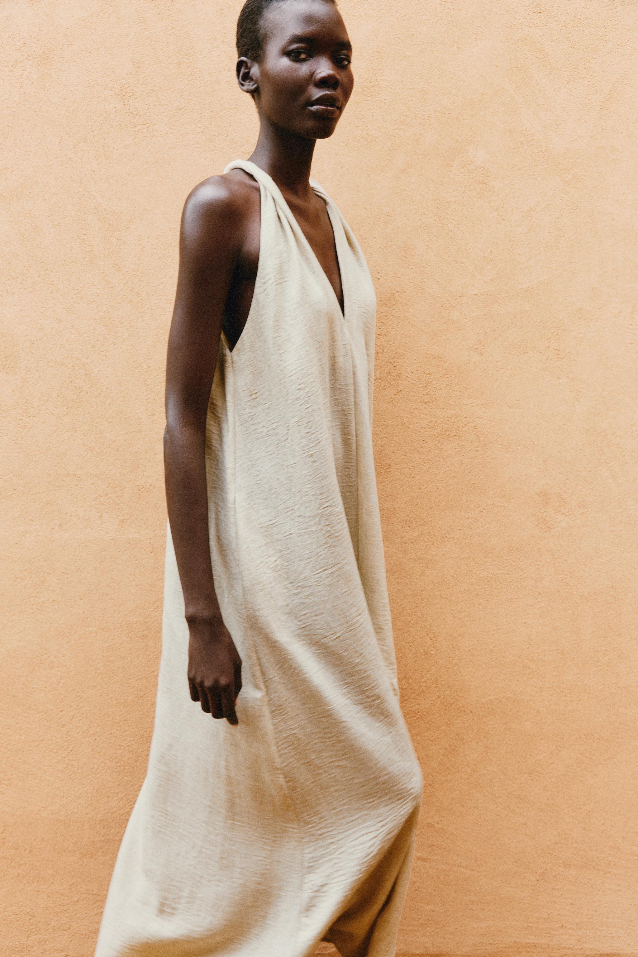 VOLUMINOUS RUSTIC MIDI DRESS